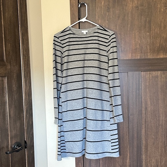 J. Jill Women’s A Line Sweatshirt Dress Striped Knee Length Size Small - Picture 2 of 12